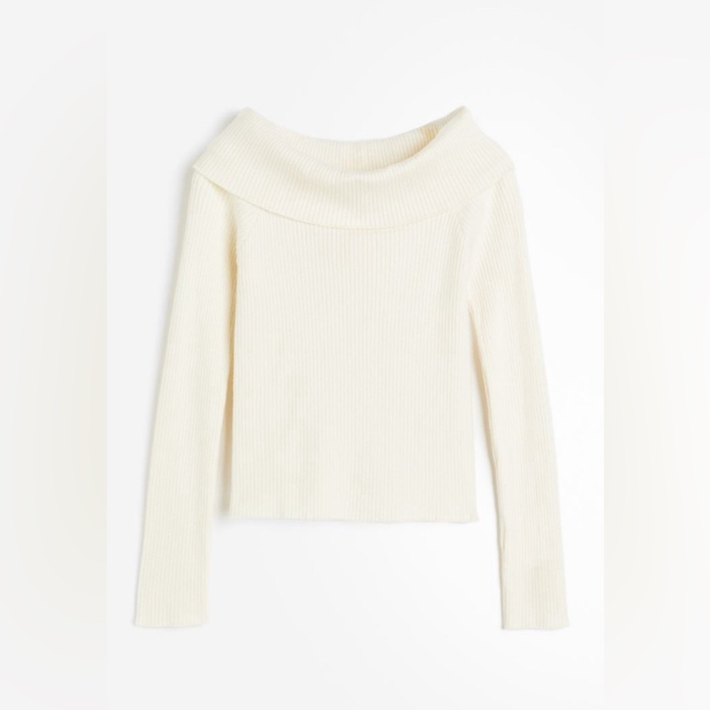 H&M Ribbed knit off the shoulder top